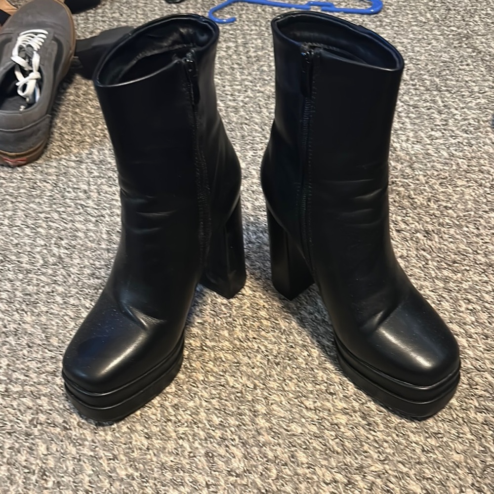 Black Platform Ankle Boots